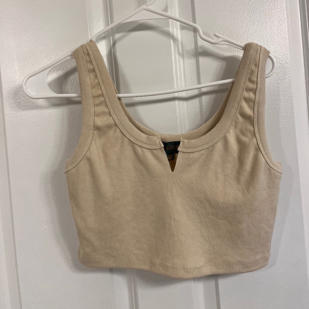 cream cropped tank